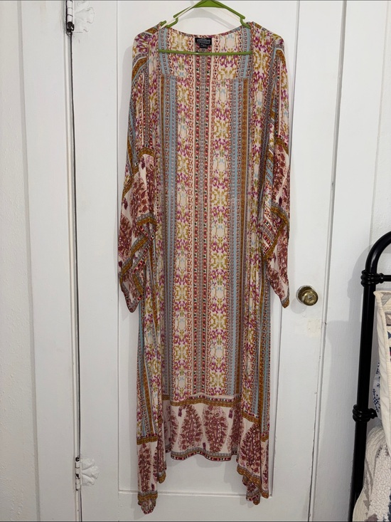 Angie Other - Bohemian Floral Print Long Kimono